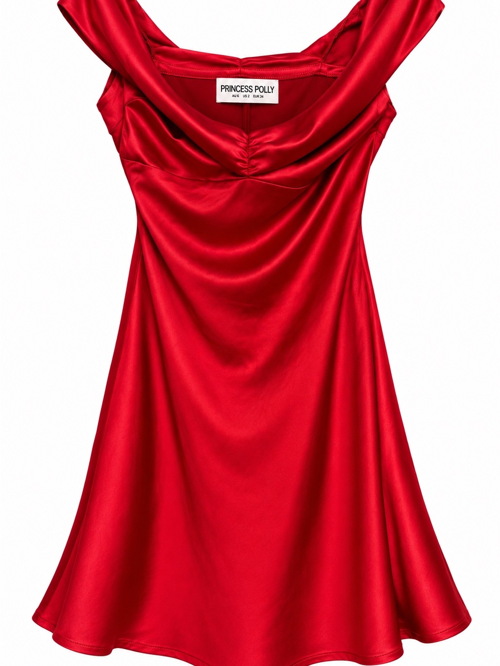 Princess Polly Scarlet Red Satin Cowl Neck Slip Dress
